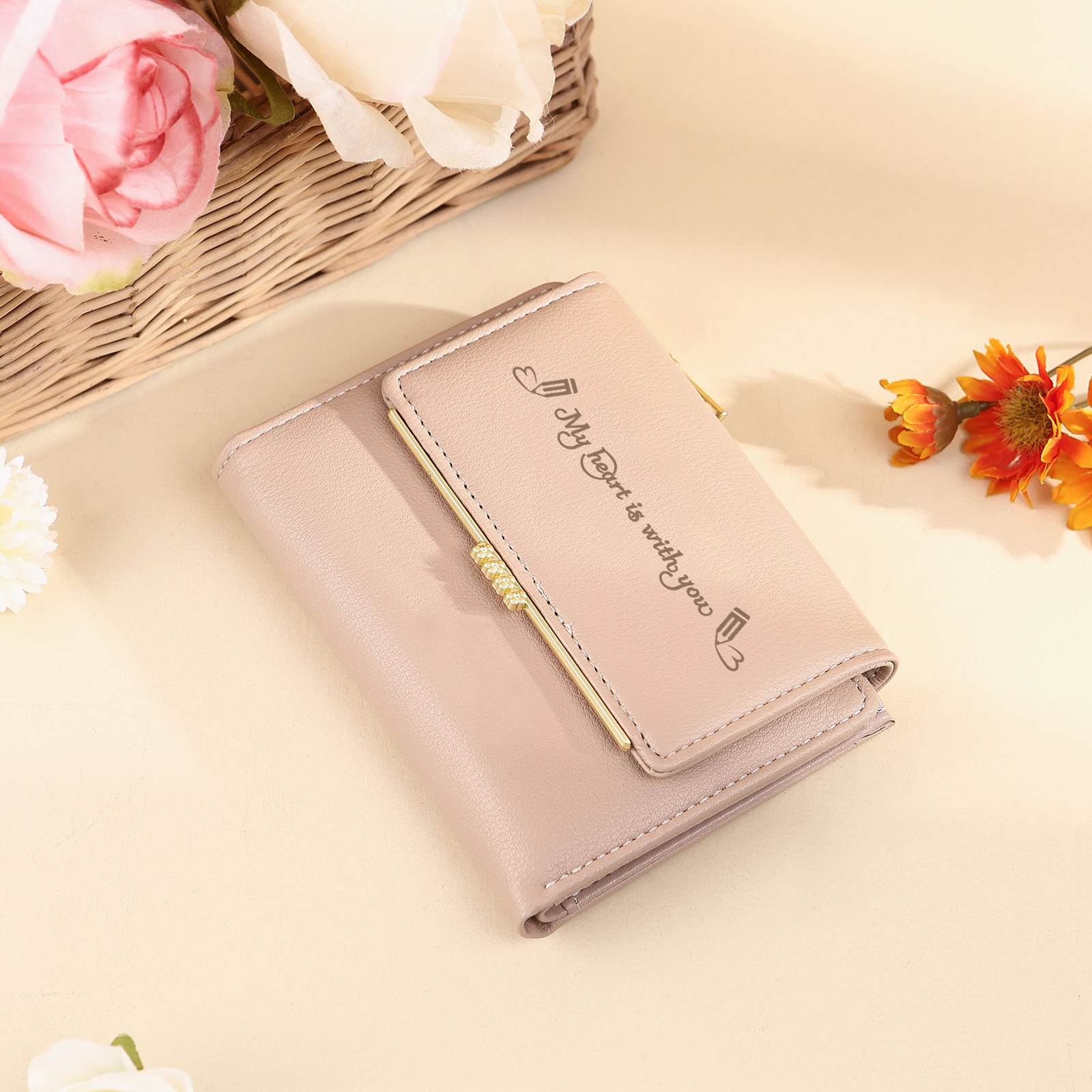 Personalised Women Wallet Custom Text Names Date Gift for Her
