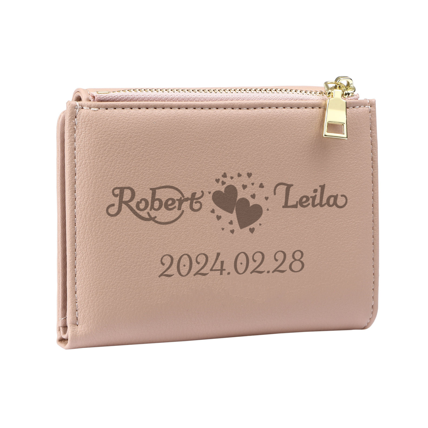 Personalised Women Wallet Custom Text Names Date Gift for Her