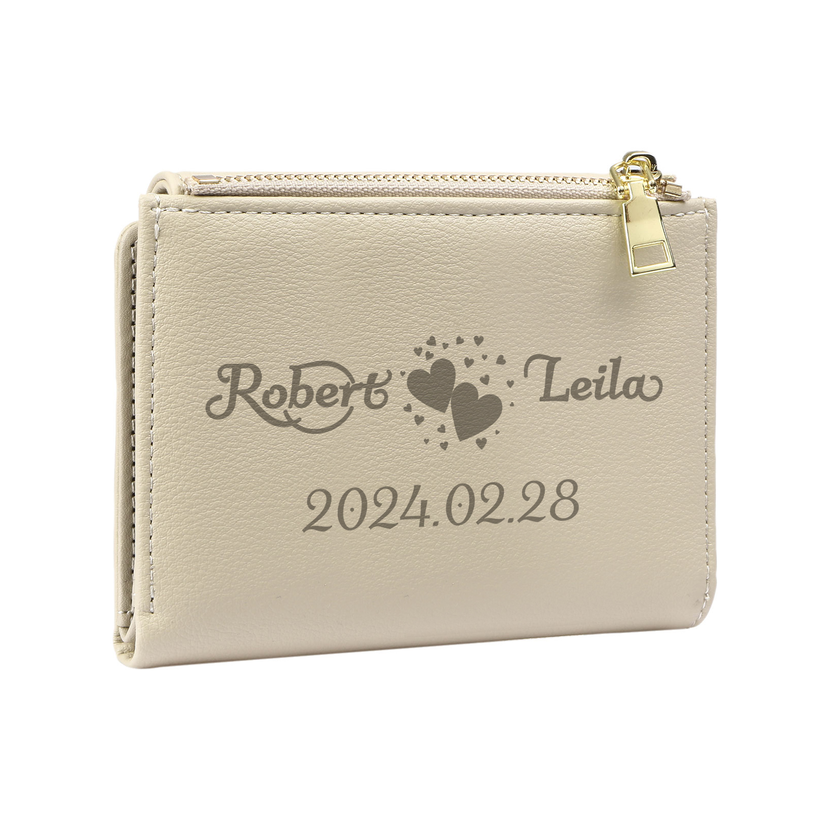 Personalised Women Wallet Custom Text Names Date Gift for Her