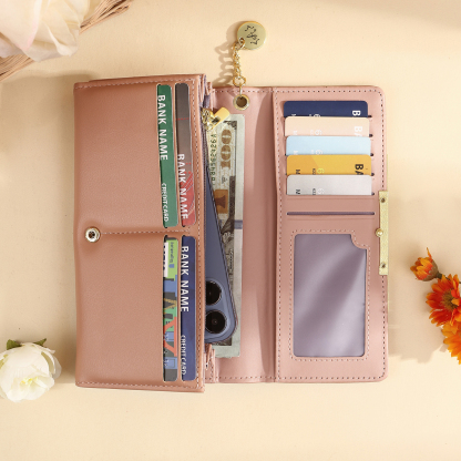 Personalised PU Leather Wallet Pinky Promise Women's Purse Custom 1 Photo 2 Names 1 Letter 1 Date Womens Purse Gift for Her