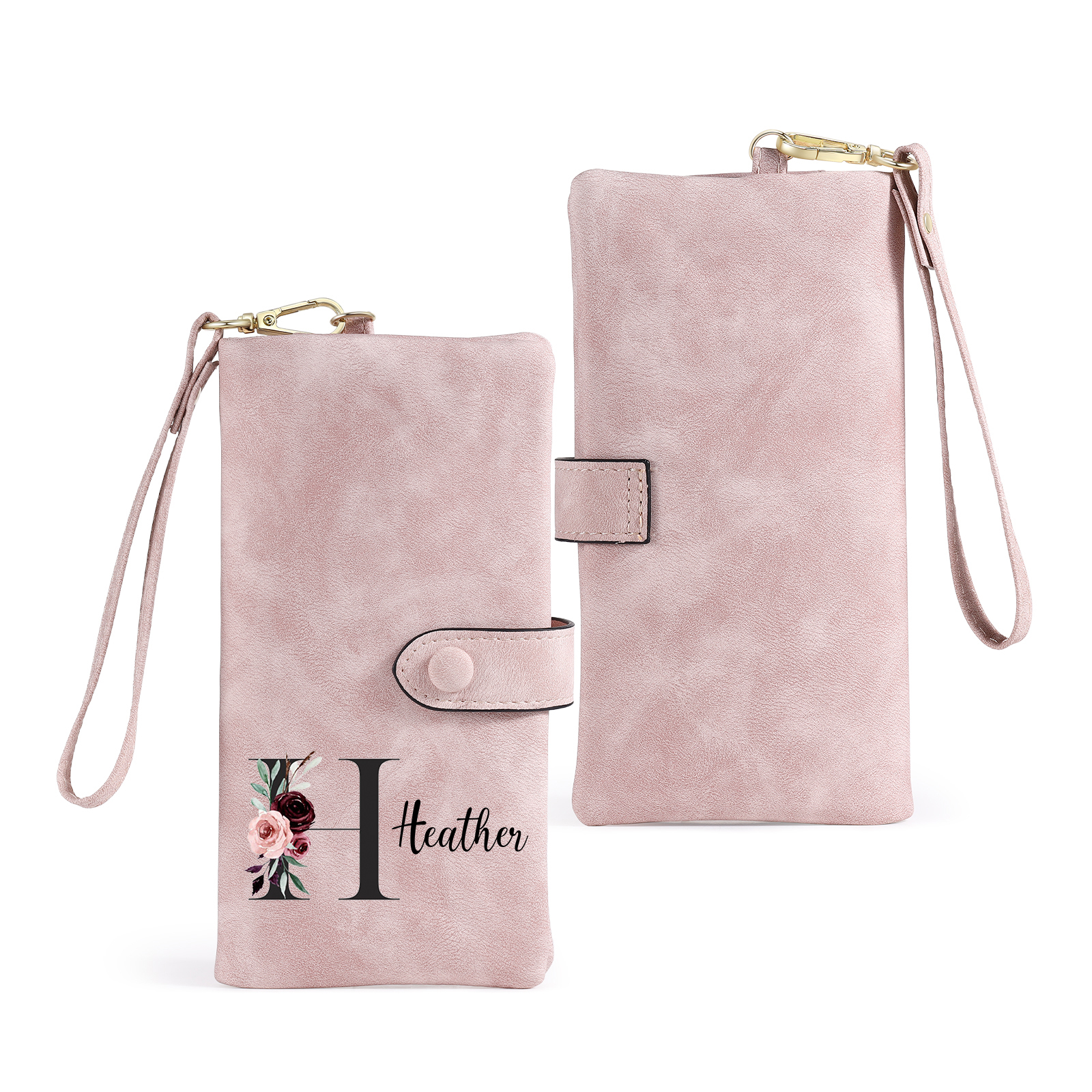 Personalised Women's Wallet with Birth Floral Initial & Name Gift for Her | Jessemade