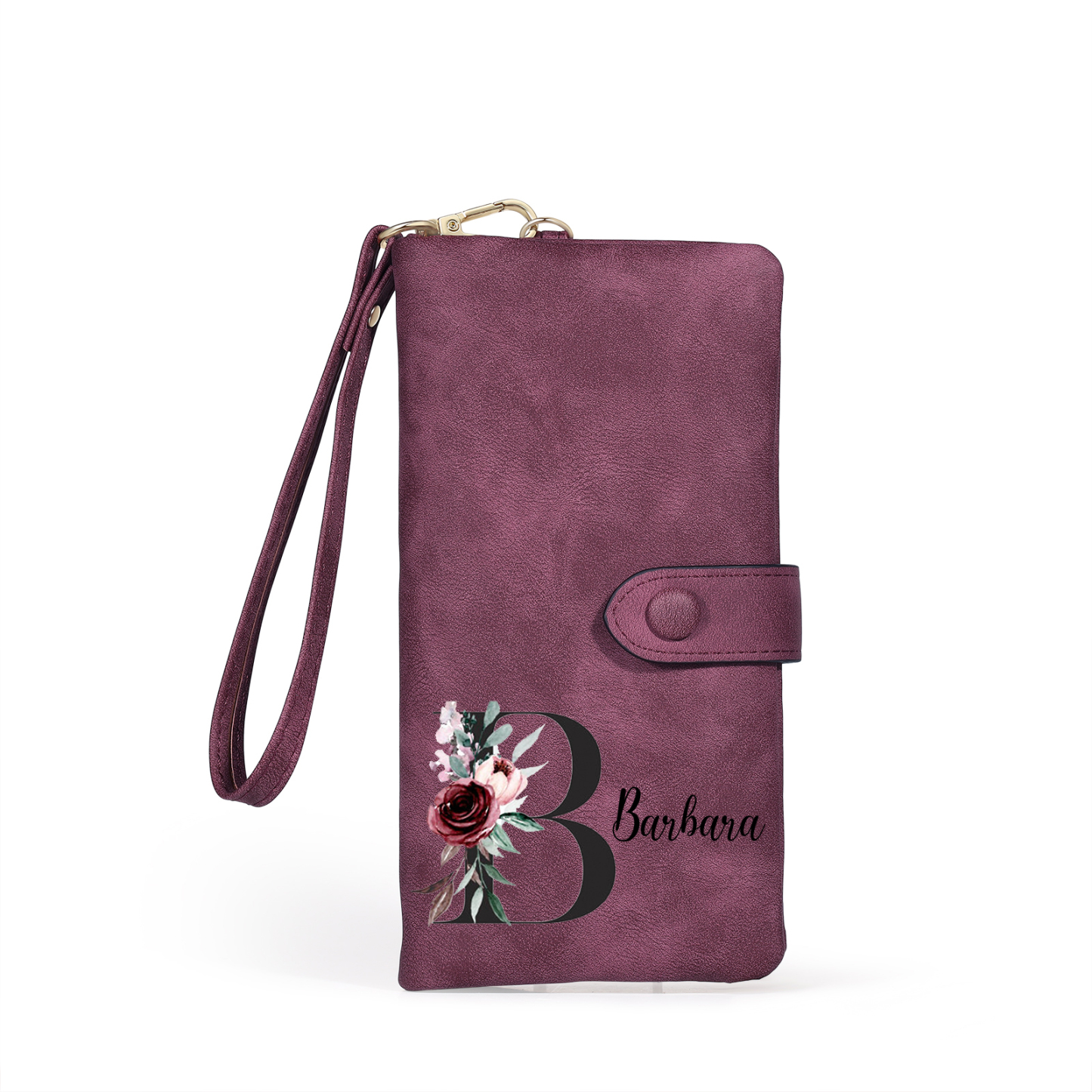 Personalised Women's Wallet with Birth Floral Initial & Name Gift for Her | Jessemade