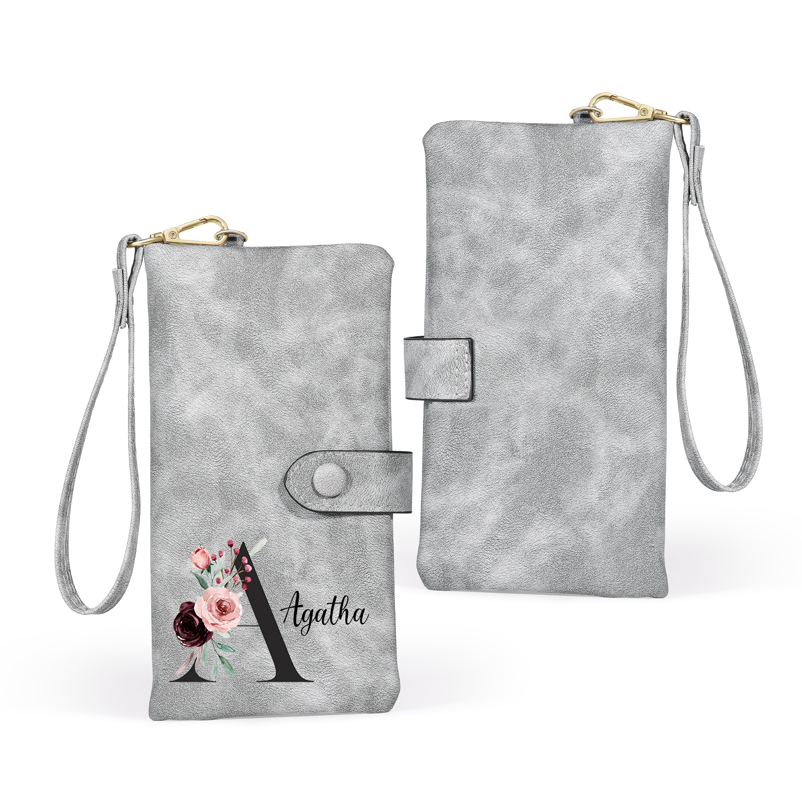 Personalised Women's Wallet with Birth Floral Initial & Name Gift for Her | Jessemade