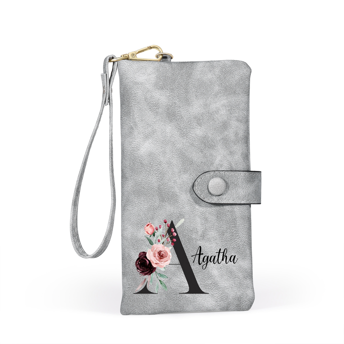 Personalised Women's Wallet with Birth Floral Initial & Name Gift for Her | Jessemade