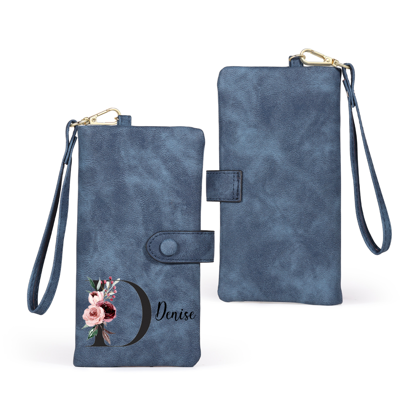 Personalised Women's Wallet with Birth Floral Initial & Name Gift for Her | Jessemade