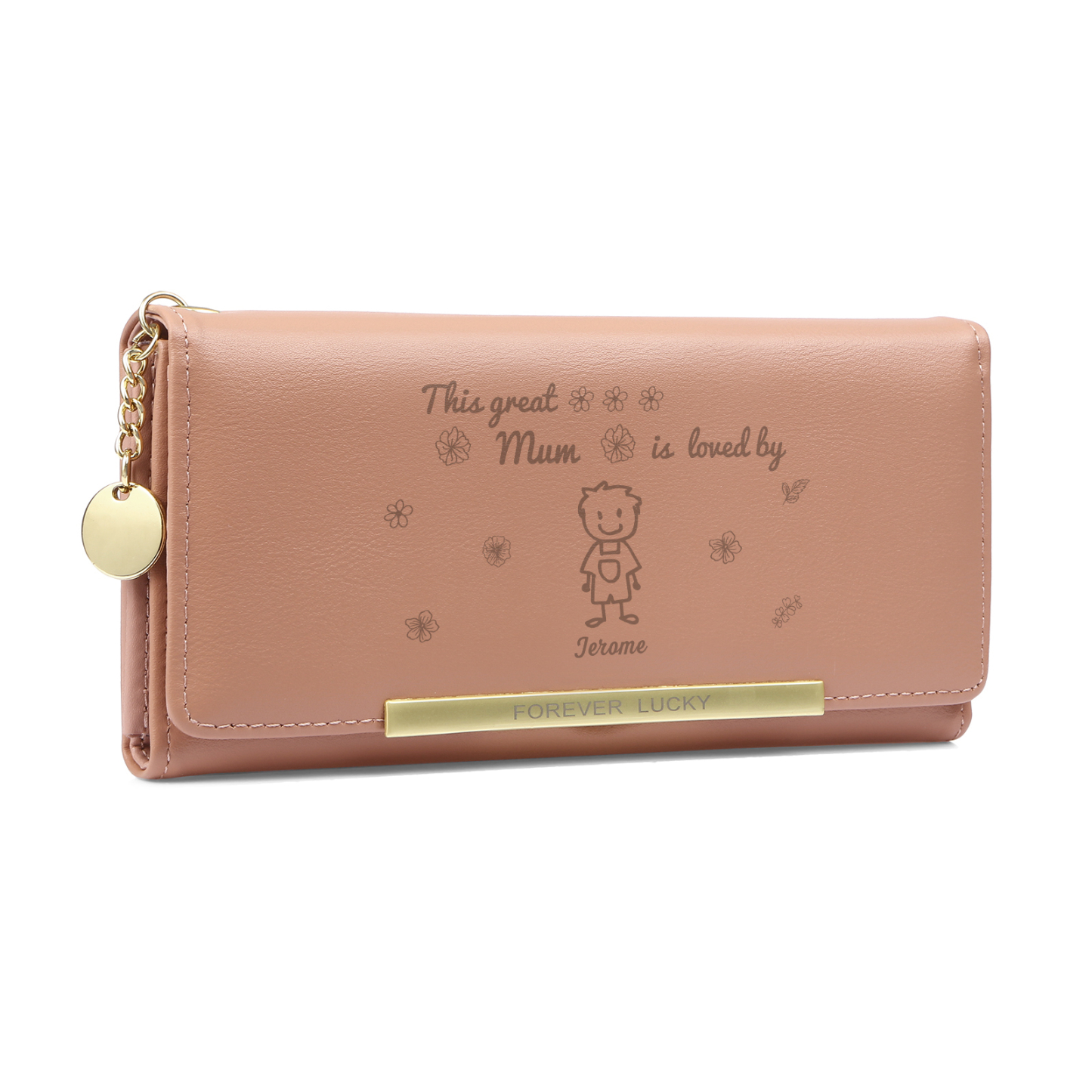 [Copy]Personalised Women Wallet Custom 1–6 Names & Pattern Leather Wallet Pink Gift for Her "This Awesome Grandma Nan Belongs To"