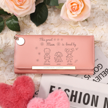 Personalised Women's Wallet – Custom Gift for Mum with Kids & Pets | Jessemade