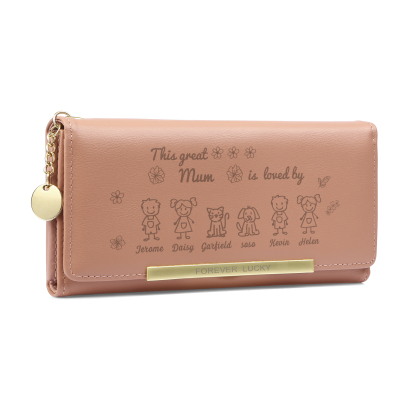 To my Mum - Personalised Photo Women Wallet Custom With 6 Kids/Pets And 6 Names –“This Great Mum Is Loved By" | Jessemade
