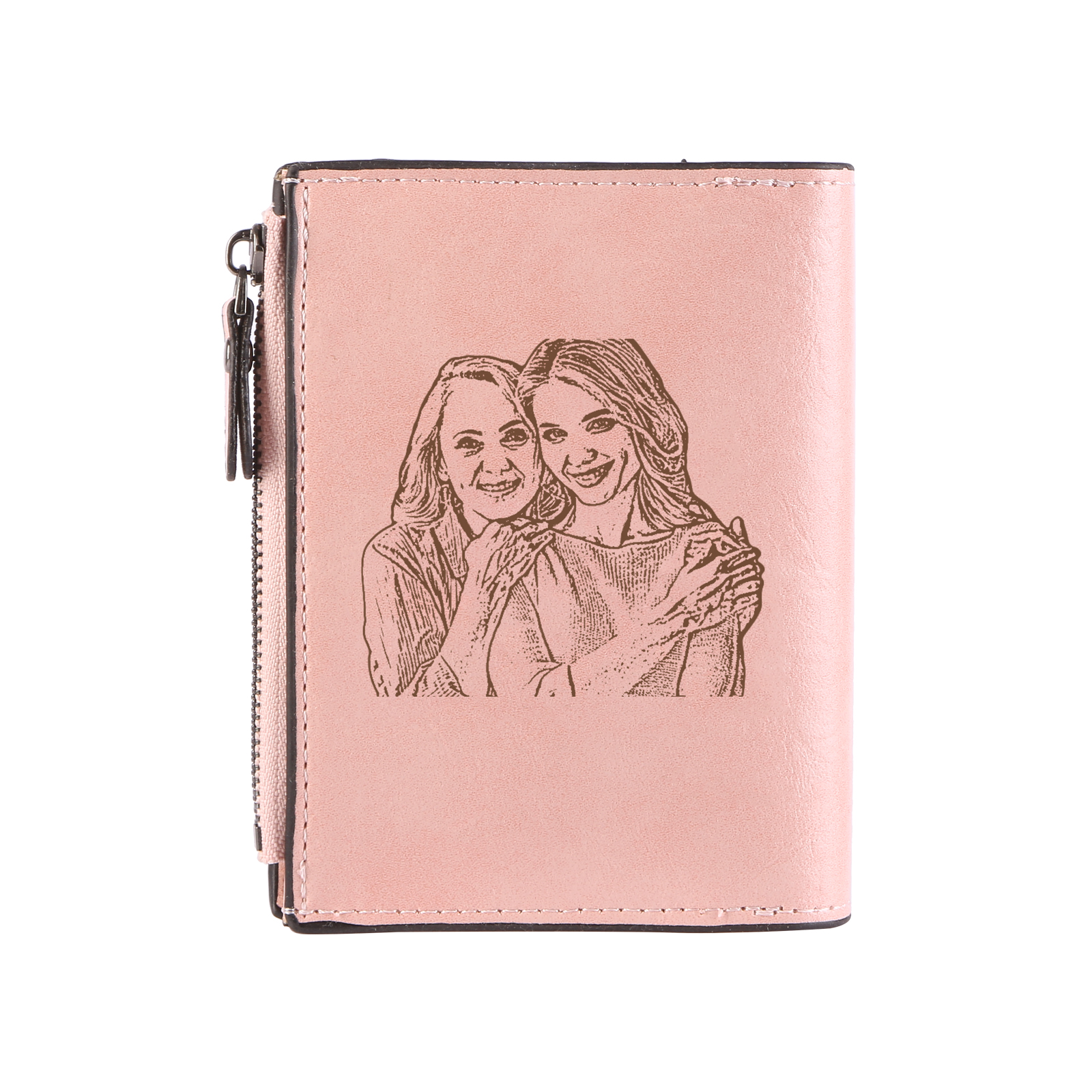 Personalised PU Leather Wallet with Photo & Name Engraving for Women | Jessemade