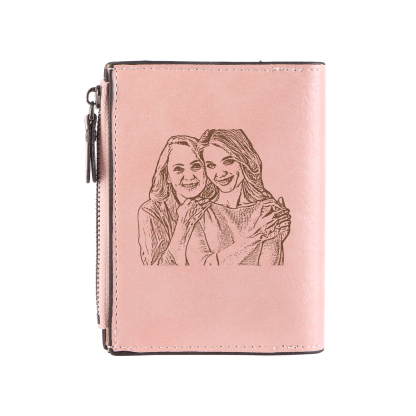 Personalised PU Leather Wallet with Photo & Name Engraving for Women | Jessemade