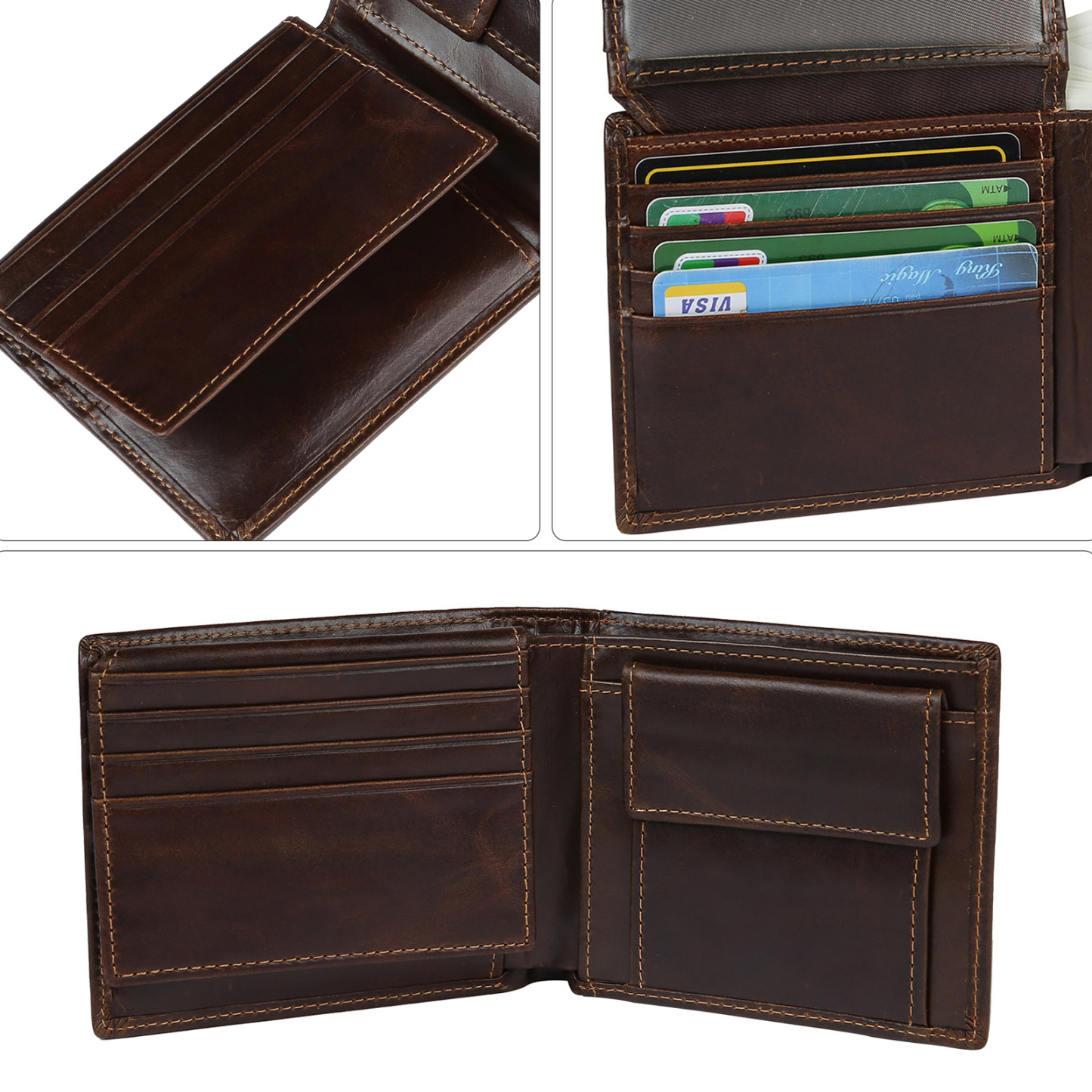 Personalised Leather Wallet for Men – Custom 1 Photo & 1 Name Engraving | Jessemade