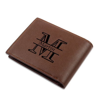 Personalised Leather Wallet for Men – Custom 1 Photo & 1 Name Engraving | Jessemade