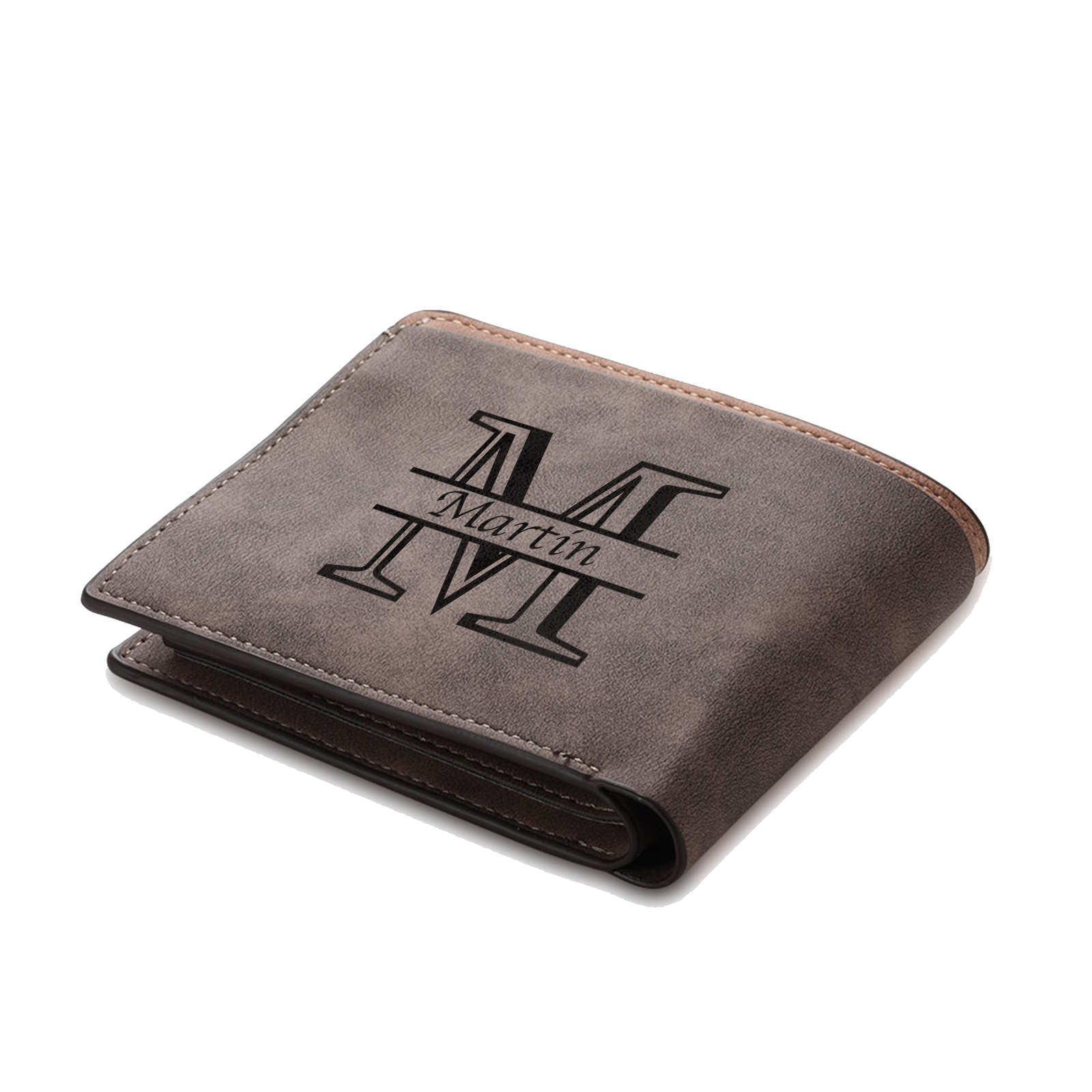 Personalised Leather Wallet for Men – Custom 1 Photo & 1 Name Engraving | Jessemade