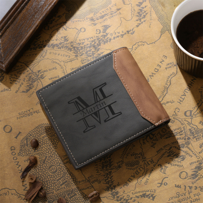 Personalised Leather Wallet for Men – Custom 1 Photo & 1 Name Engraving | Jessemade
