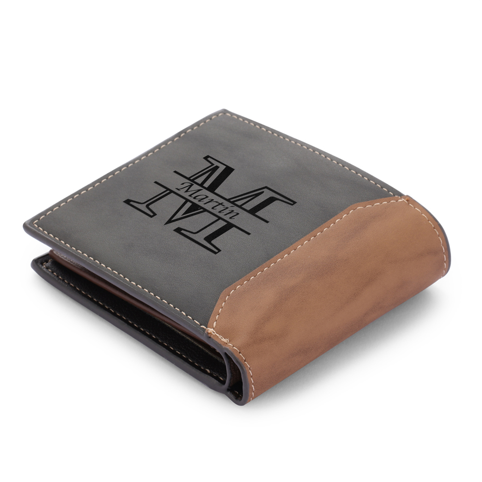 Personalised Leather Wallet for Men – Custom 1 Photo & 1 Name Engraving | Jessemade