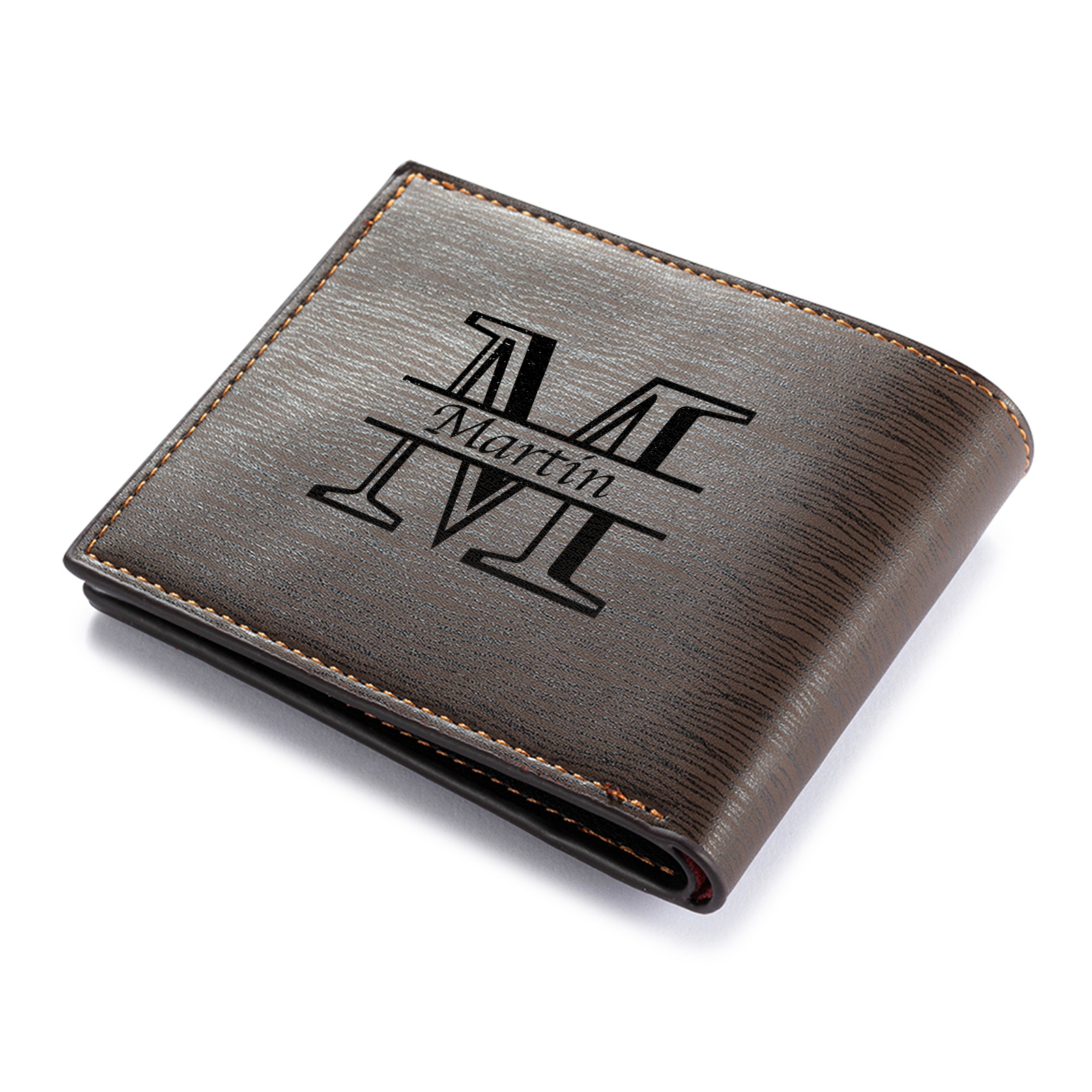 Personalised Leather Wallet for Men – Custom 1 Photo & 1 Name Engraving | Jessemade