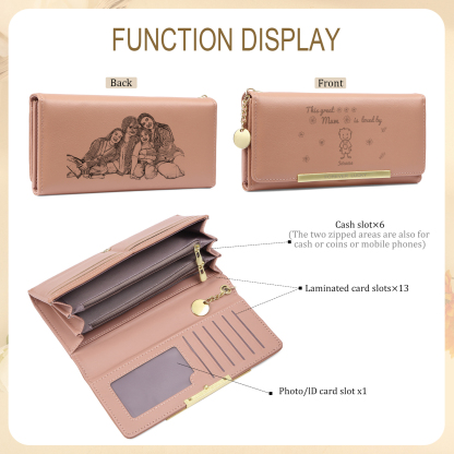 To my Mum - Personalised  Photo Women Wallet Custom With 1 Kid/Pet And 1 Name –“This Great Mum Is Loved By" | Jessemade