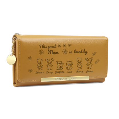 Personalised Women Wallet Purse Leather Custom With 6 Kids/Pets And 6 Names –“This Great Mum Is Loved By"- Mothers' Day Presents For Mum | Jessemade