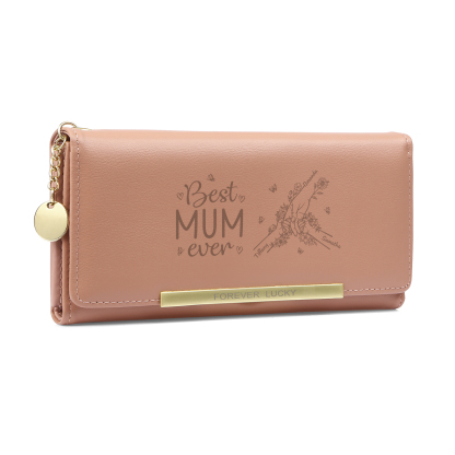 To my Mum - Personalised Women Wallet Custom With 3 Kids/Pets And 3 Names Wallet Hand in Hand Gift for Mum | Jessemade
