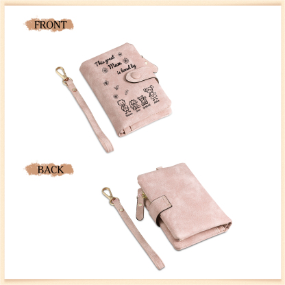 For Mum-Personalised Women Wallet Purse Leather Custom With 4 Names and Kid/Pet  –“This Great Mum Is Loved By" | Mothers' Day Presents | Jessemade