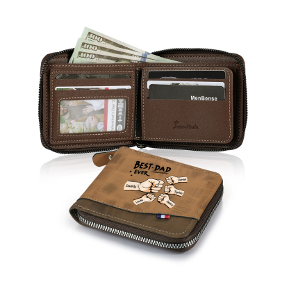 Personalised Wallet for Dad – Customise with 5 Names and 1 Message | Jessemade