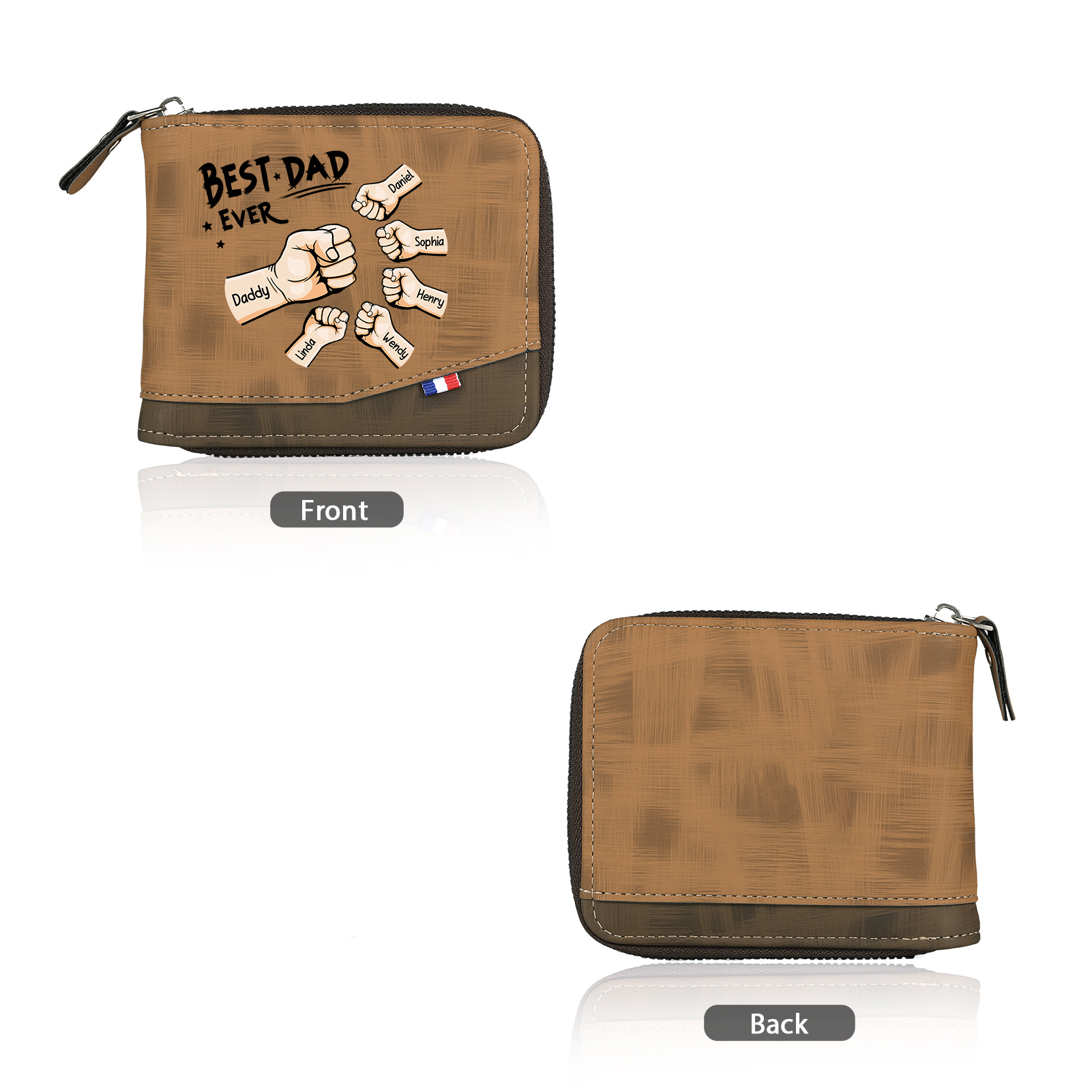 Personalised Wallet for Dad – Customise with 6 Names and 1 Message | Jessemade