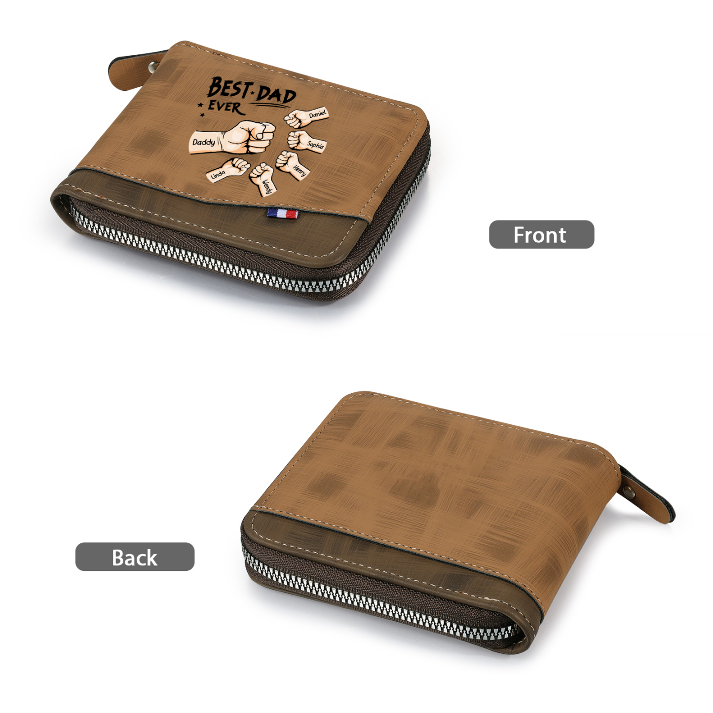 Personalised Wallet for Dad – Customise with 6 Names and 1 Message | Jessemade