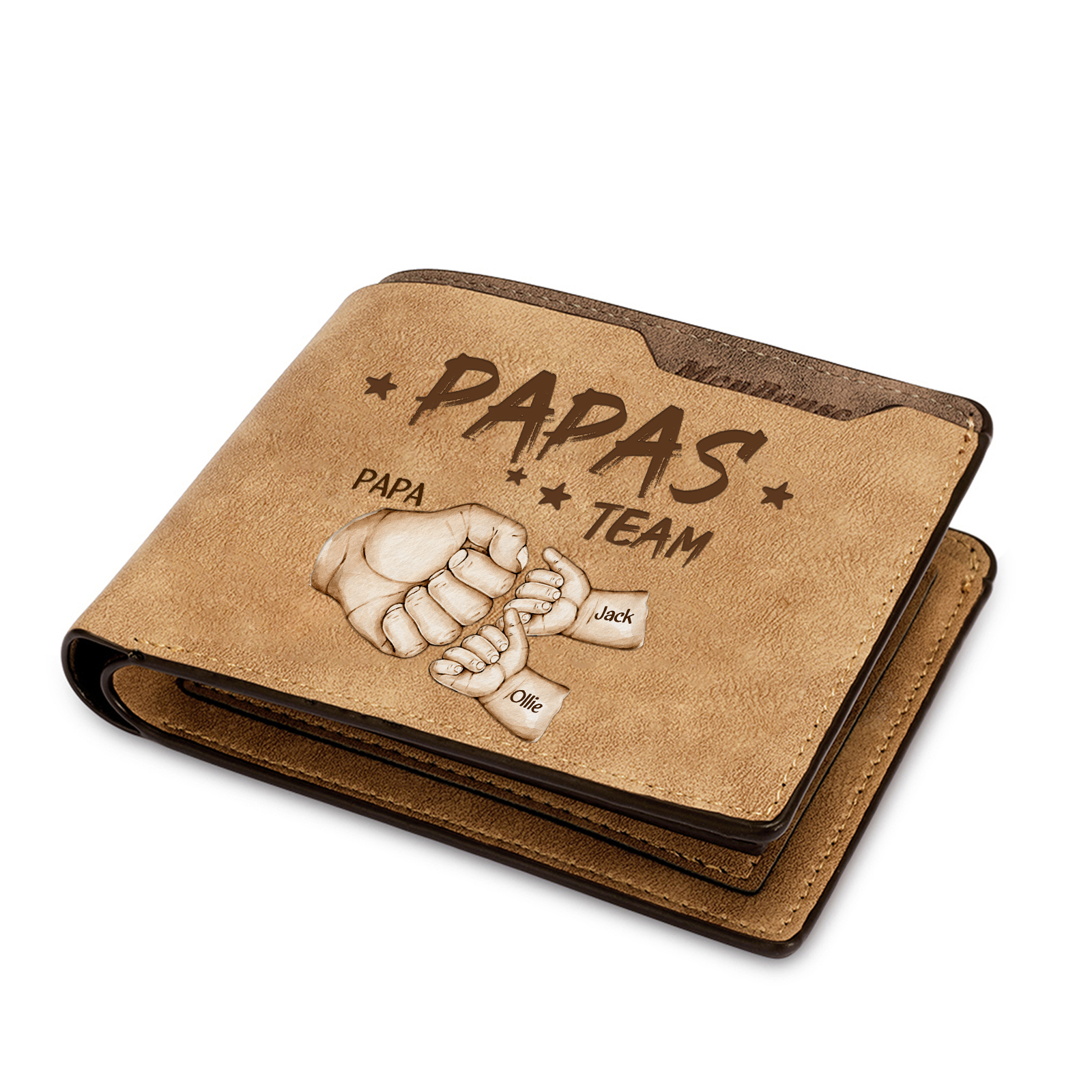 3 Names Personalised Papa's Team Wallet – Custom Father's Day Gift for Dad | Jessemade