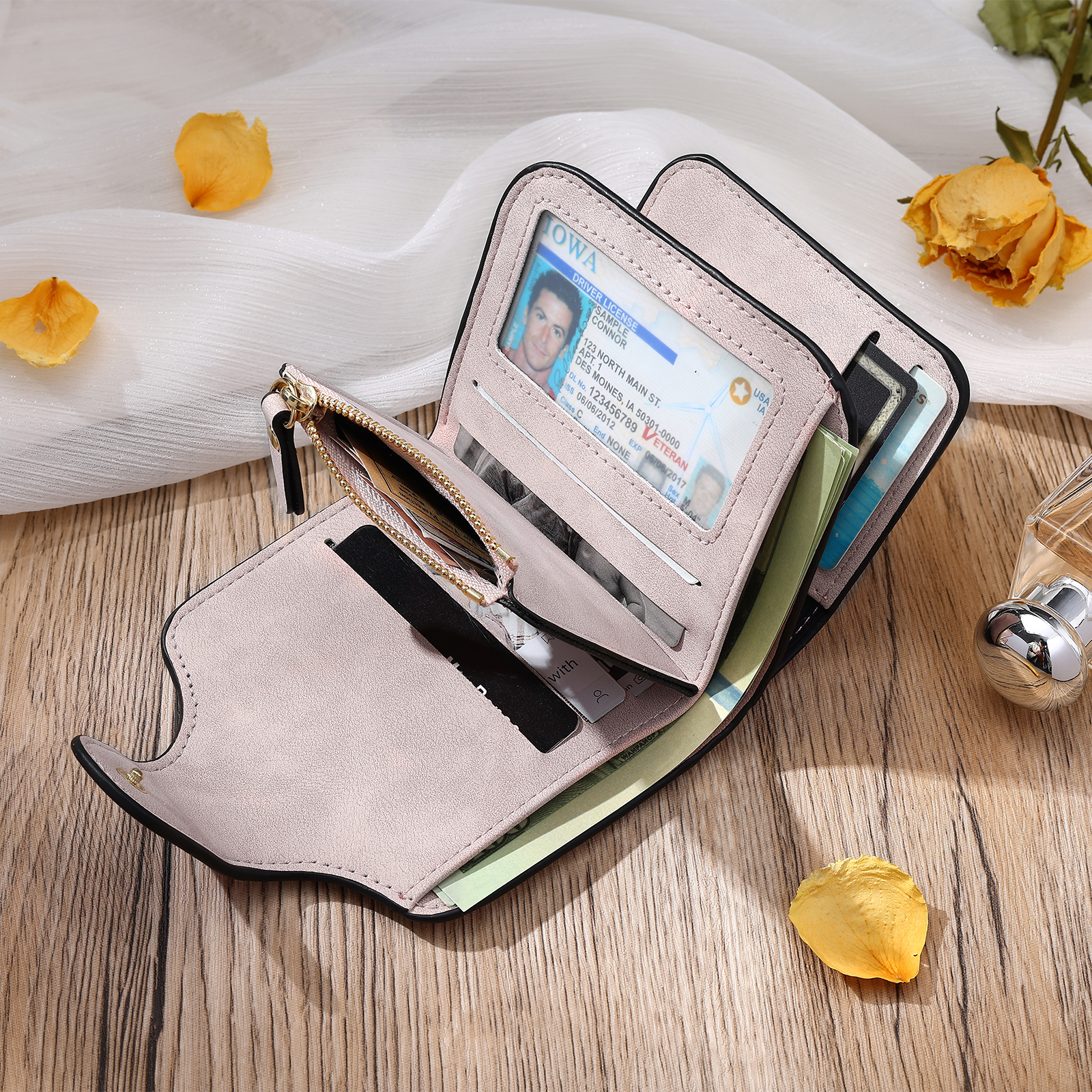 1 Name Personalised Birth Flower Women's Wallet - Custom Purse for Mum | Jessemade