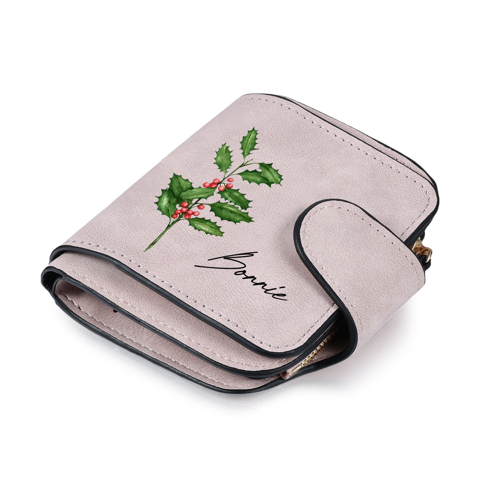 1 Name Personalised Birth Flower Women's Wallet - Custom Purse for Mum | Jessemade