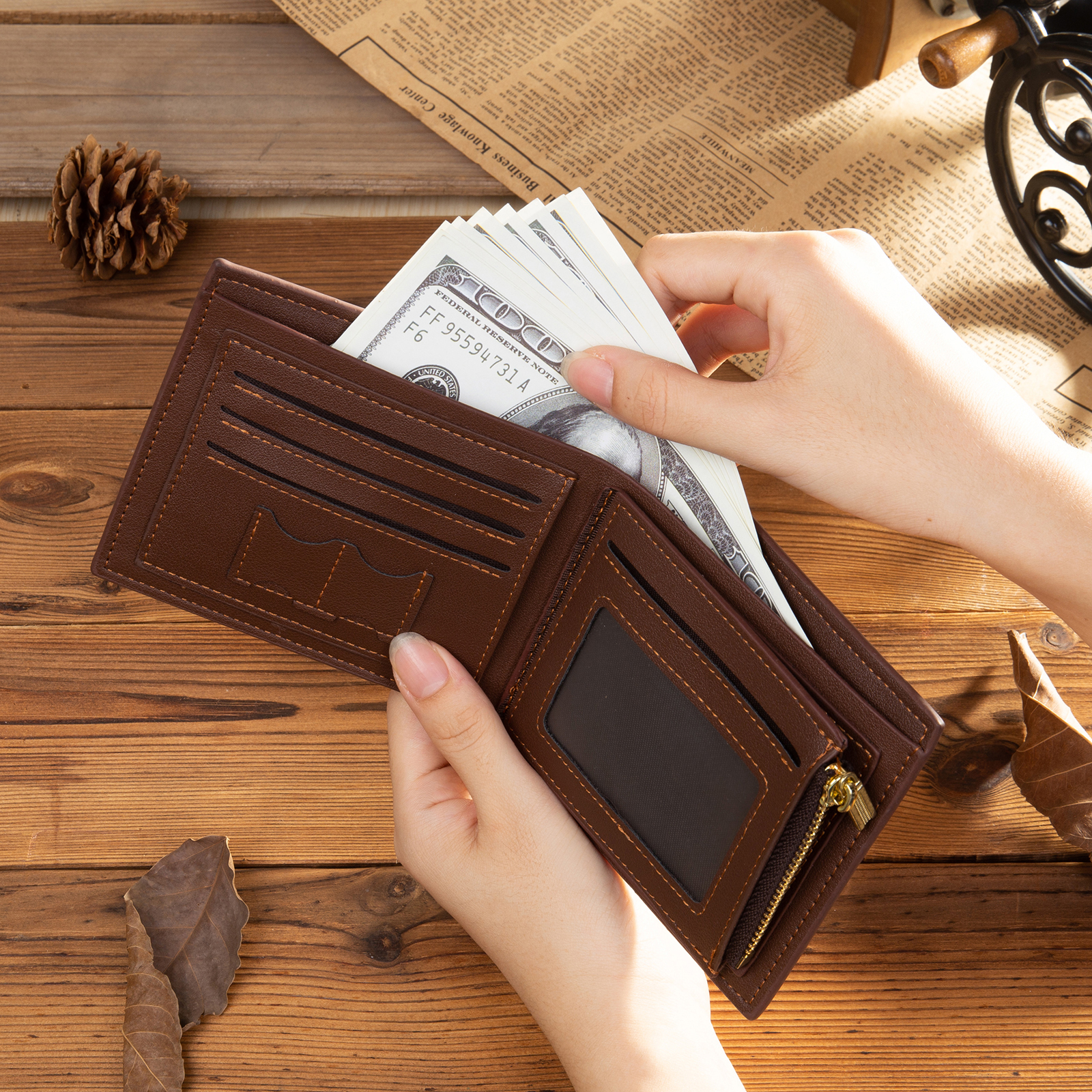 2 Name & 1 Photo Personalised Best Dad Wallet – Custom Father's Day Gift | Jessemade