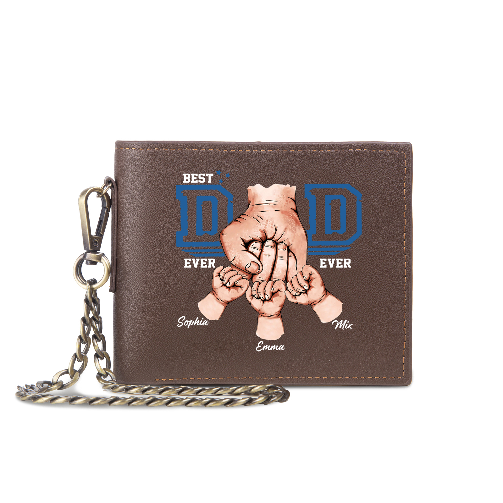 3 Name & 1 Photo Personalised Best Dad Wallet – Custom Father's Day Gift | Jessemade