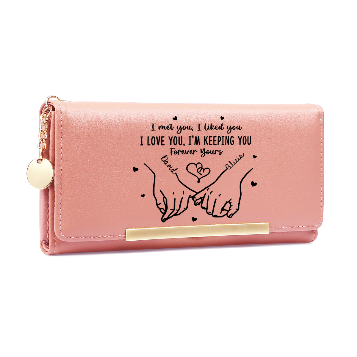Personalised Women’s Wallet with Love Message, Pinky Promise Purse
