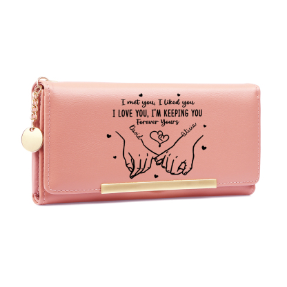 Personalised Women’s Wallet with Love Message, Pinky Promise Purse