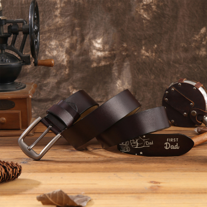 Personalised Leather Belt Customise 2-12 Kids Names and Fists Thoughtful Gift for Dad or Grandad | Jessemade