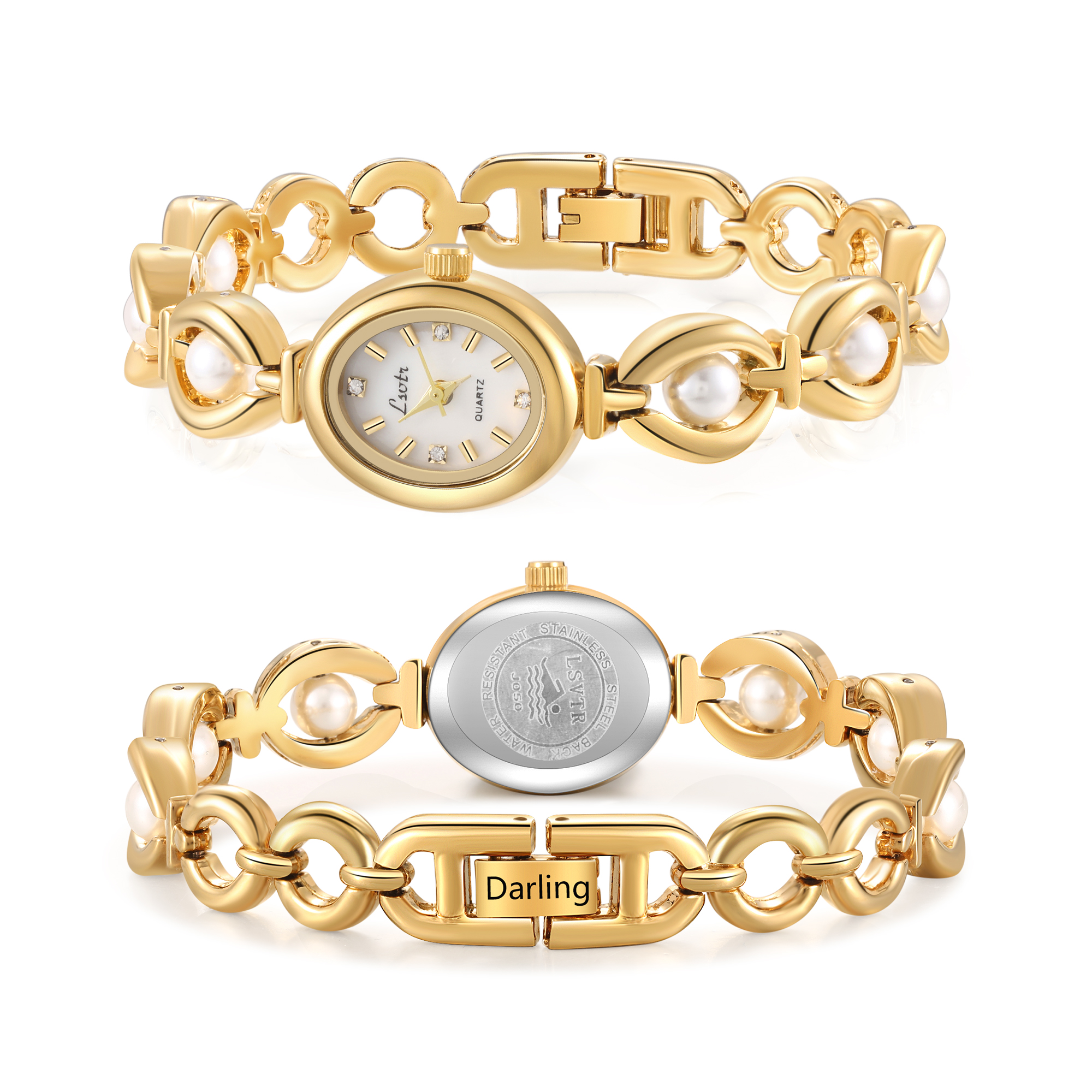 Personalized Women Watch Engraved 1 Name Gold for Her | Jessemade-Jessemade AU