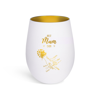 Personalized Glass Candle Holder Holding Hand Custom with 2–7 Names Best Mum Ever