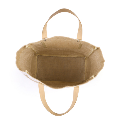 Personalized Jute Tote Bag, Birth Flower Monogram