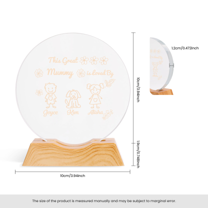 Personalised Crystal LED Night Light, customised with 1 to 6 children’s names