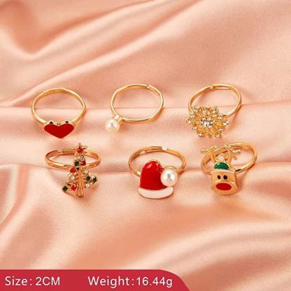 Christmas Adjustable Rings Set Ideal Gift for Family Members-Jessemade AU