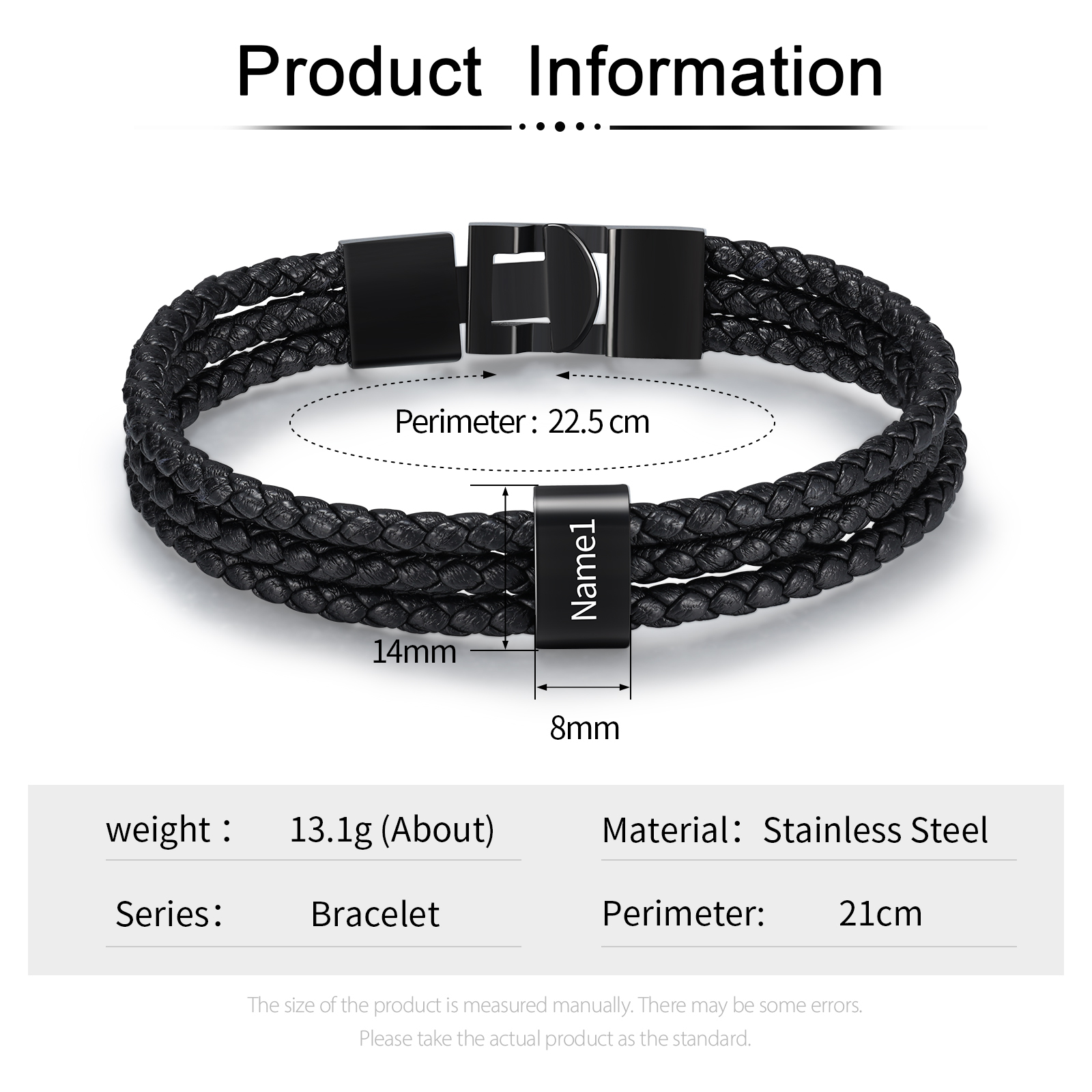 Personalised Family Necklace and Leather Bracelet Set with Birthstones Christmas Gift for Loved Ones-Jessemade AU