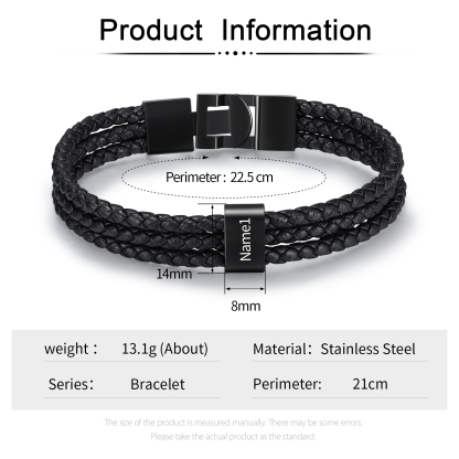 Personalised Family Necklace and Leather Bracelet Set with Birthstones Christmas Gift for Loved Ones-Jessemade AU