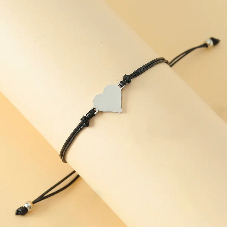Heart Charm Bracelet String Bracelet