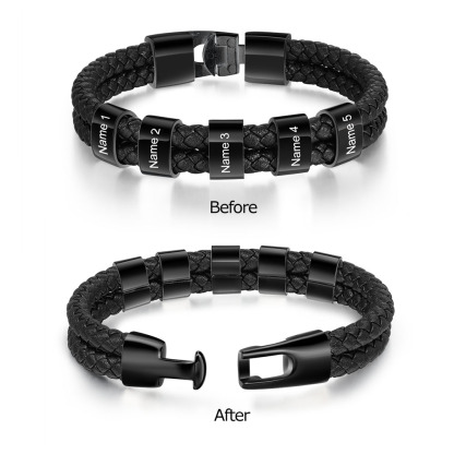 Personalised 1 Photo & 1 Letter & 6 Names Gift Set Custom Wallet & Bracelet Gift Box Set Christmas Gifts