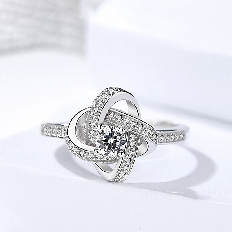 Love Knot Rings Personalised Birthstone Rings S925 Sterling Silver Birthday Gifts For Women