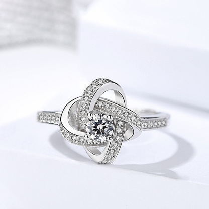 Love Knot Rings Personalised Birthstone Rings S925 Sterling Silver Birthday Gifts For Women-Jessemade AU