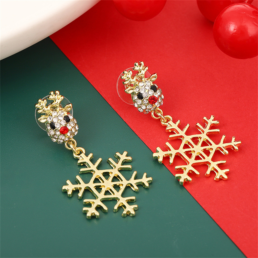 Christmas Reindeer Snowflake Earrings Festive Gift for Family-Jessemade AU