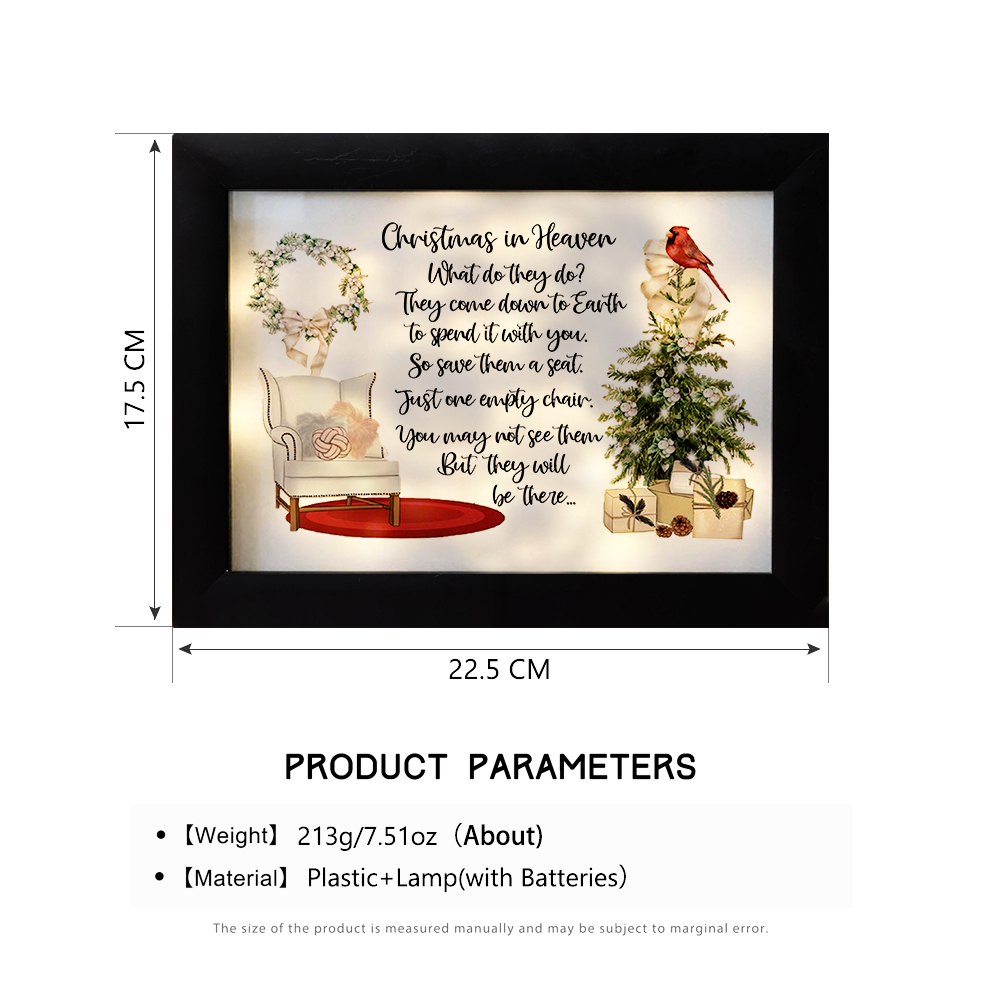 Christmas In Heaven Frame Lighted Shadow Box Sympathy Gifts-Jessemade AU