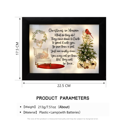 Christmas In Heaven Frame Lighted Shadow Box Sympathy Gifts-Jessemade AU