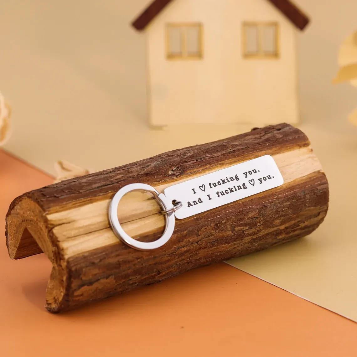 Funny Couple Keychain I Love F❤cking You and I F❤cking Love You Key Ring for Couple-Jessemade AU